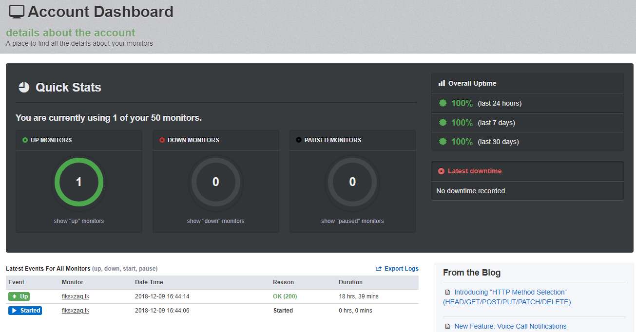 監測網站伺服器異常免費服務
